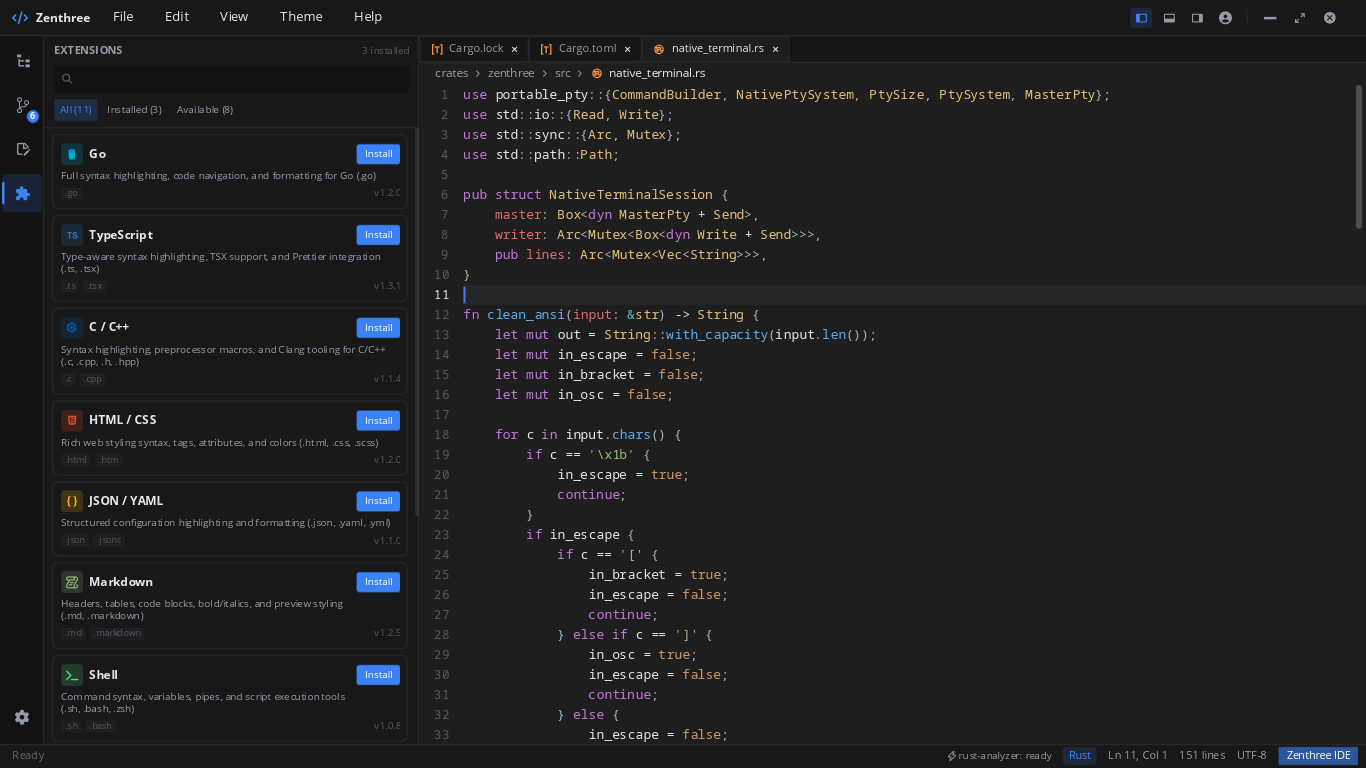 Zenthree Language Extensions Store